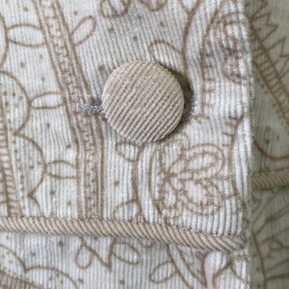 Vintage Maternity Paisley Floral Corduroy Button Front Long Blazer Jacket Lined - Picture 5 of 16